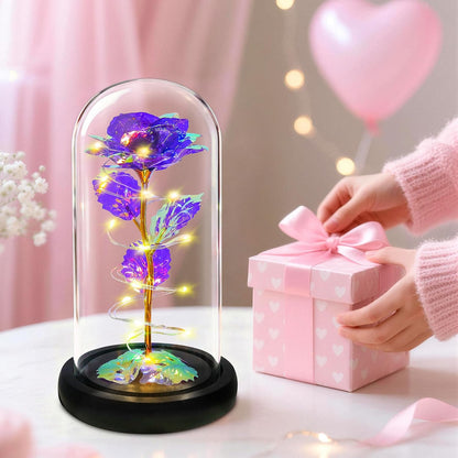Mothers Day Mom Gifts for Mom,Birthday Gifts for Women Moms Grandma,Flowers for Delivery Prime,Purple Light up Rose in a Glass Dome,Anniversary Valentines Roses Gift for Her Wife Daughter