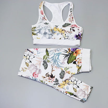 Women's Floral Print Yoga Set - Bra & Leggings Outfit New Era Fashion LLc