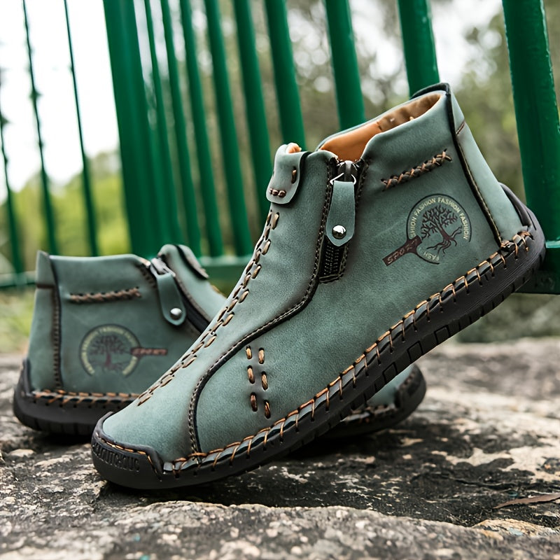 Men's Handmade PU Boots with Zipper, Casual NovaCart