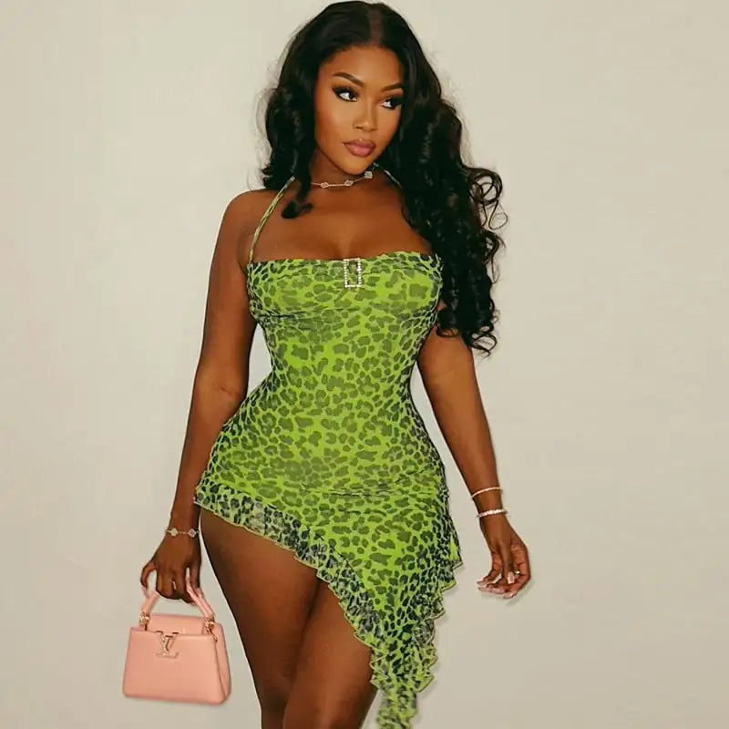 Women's Off-the-Shoulder Ruffled Halter Dress