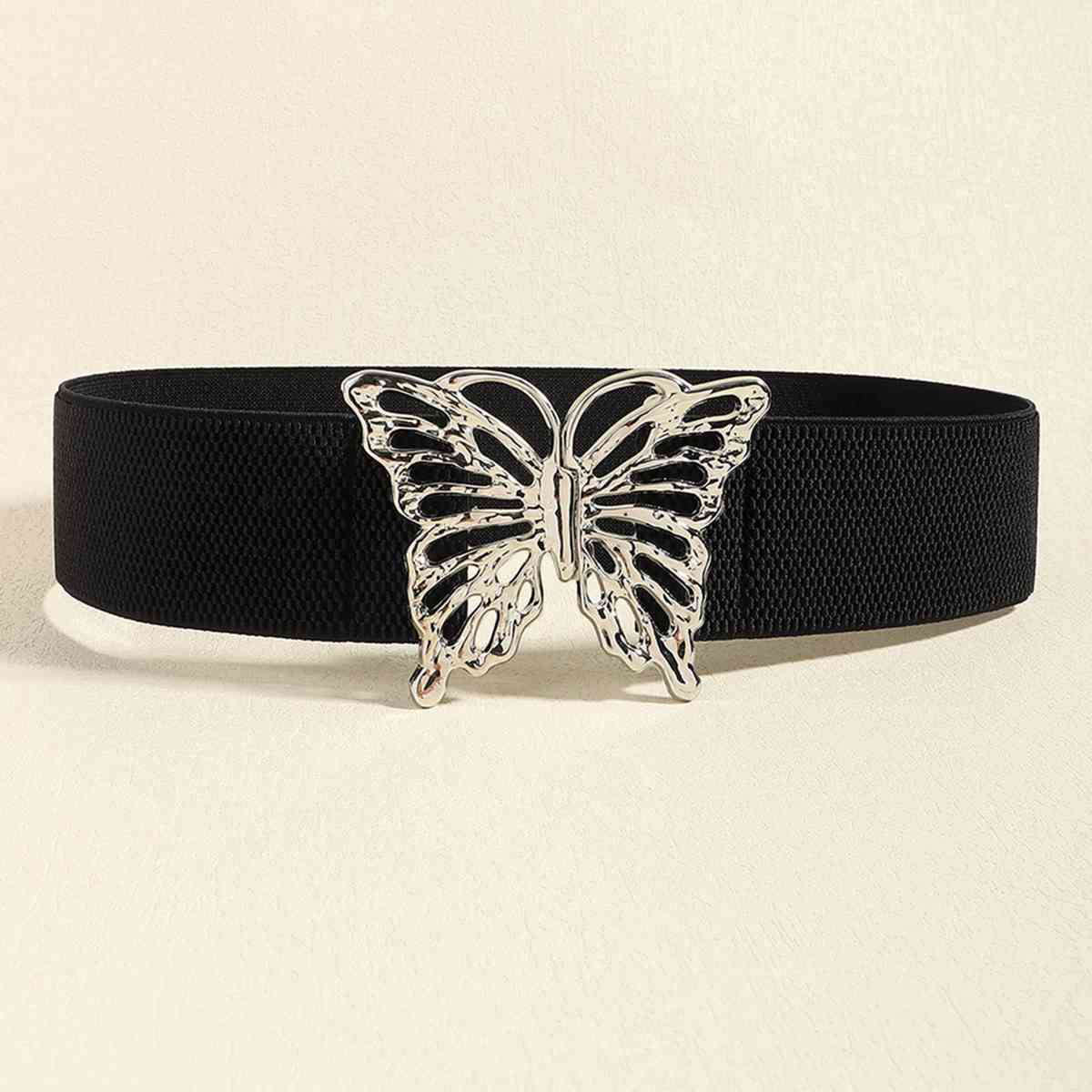 Butterfly Alloy Buckle Elastic Belt See size chart under “more details” The Fashion Celestial