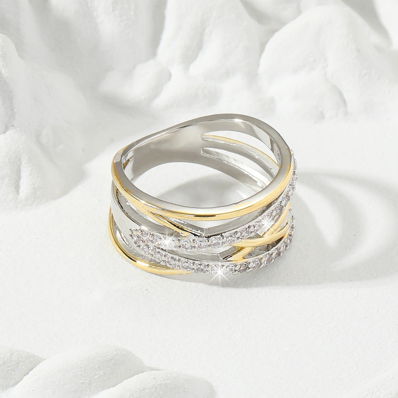 Luxury Infinity Synthetic Zirconia Eternity Ring Wedding Engagement Party Decor for Bride Women Gift NovaCart
