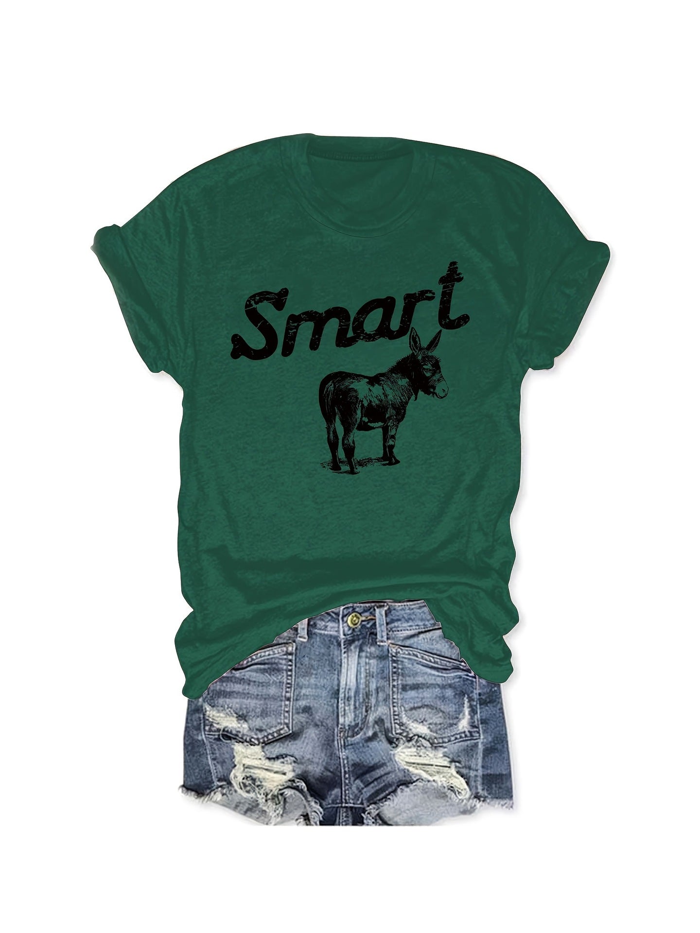 Women's Round Neck Short Sleeve T-Shirt - Casual Summer Top FitiqueFit