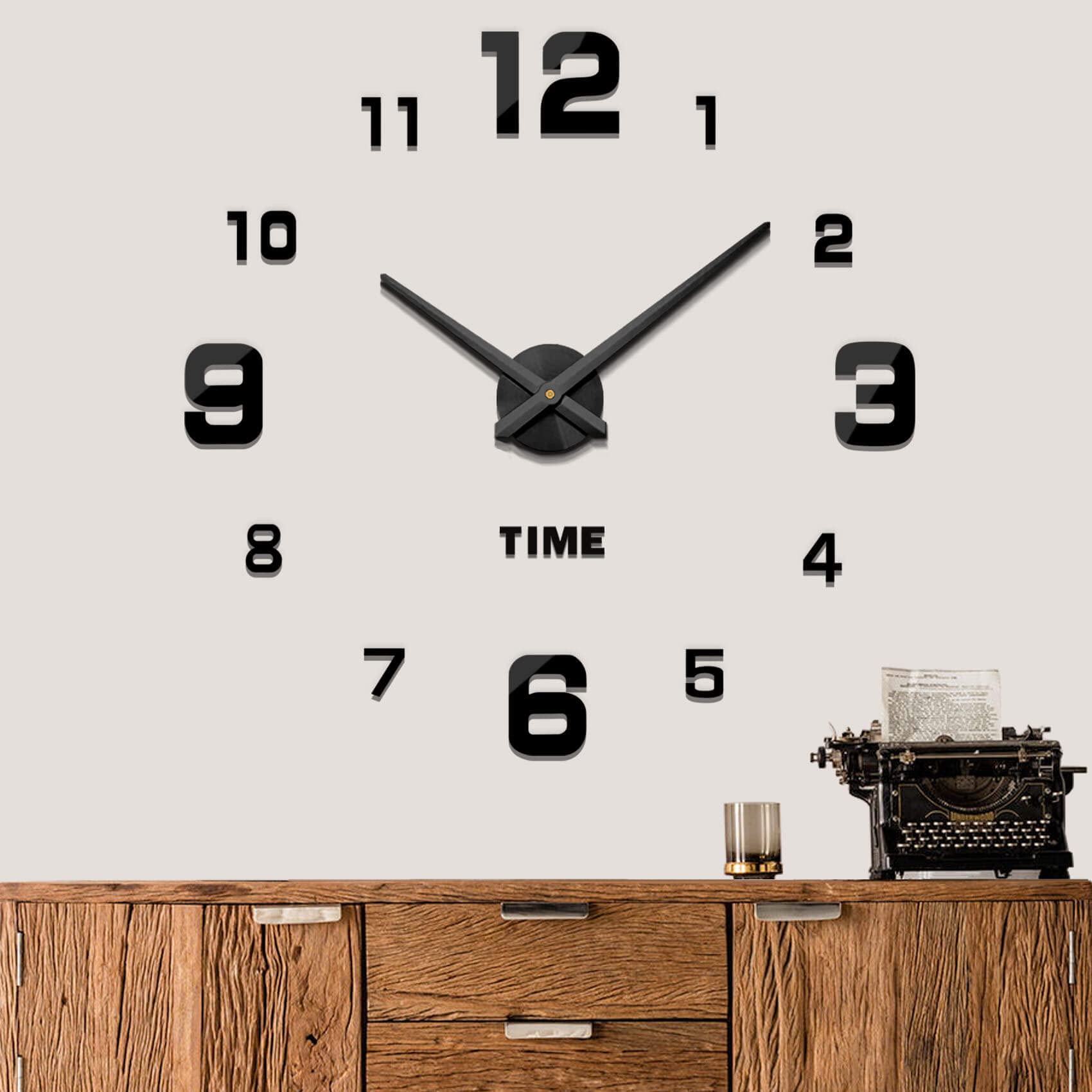 Mintime Modern Frameless DIY Wall Clock Large 3D Wall Watch Mirror Numbers for Home Office Decorations New Era Fashion LLc
