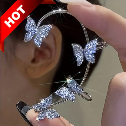 French-style Golden Sparkling Butterfly Luxury Butterfly Earrings NovaCart