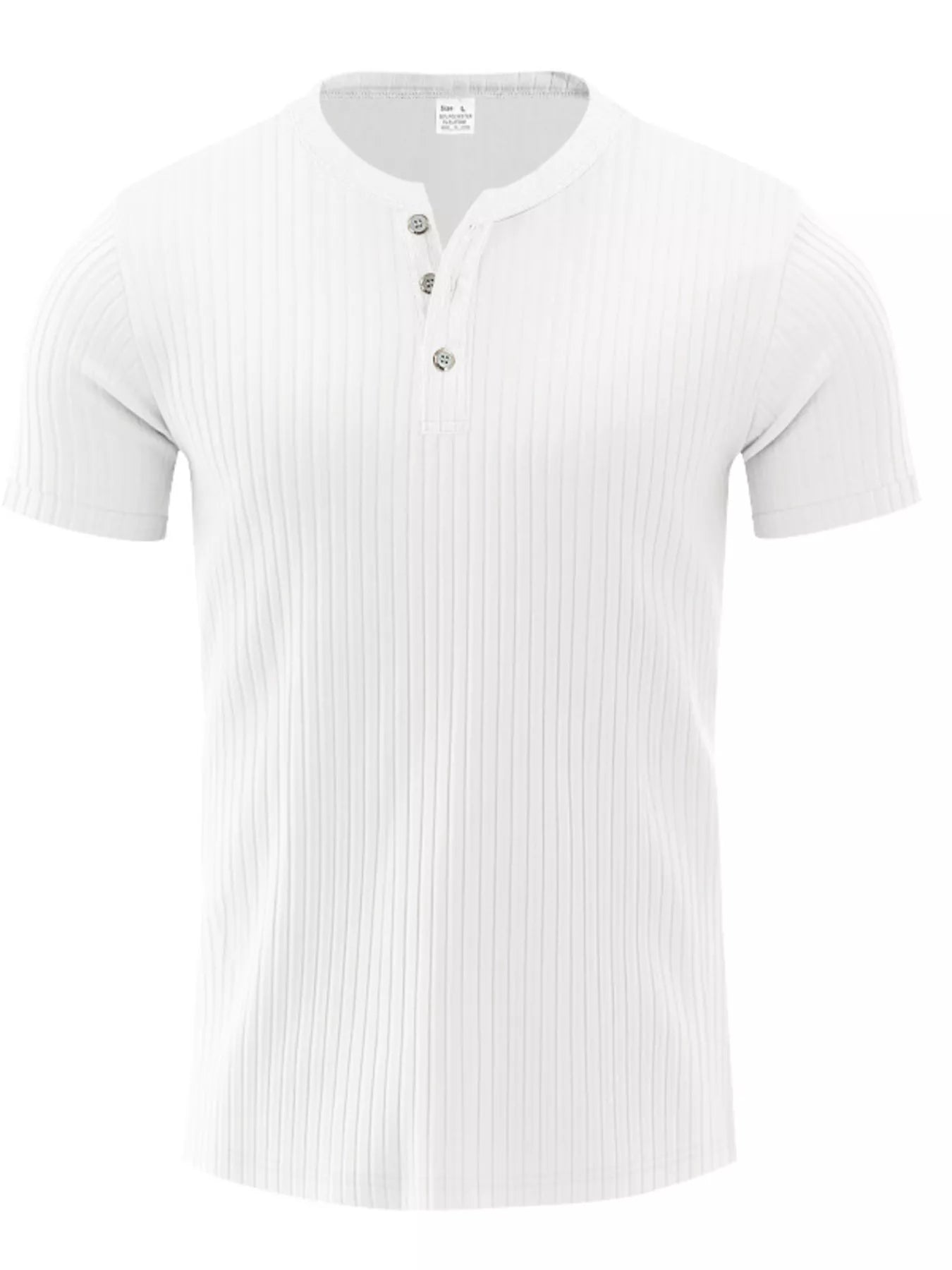 Men's Full Size Ribbed Button-Down Casual T-Shirt Plus Size New Era Fashion LLc