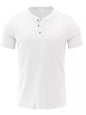 Men's Full Size Ribbed Button-Down Casual T-Shirt Plus Size New Era Fashion LLc