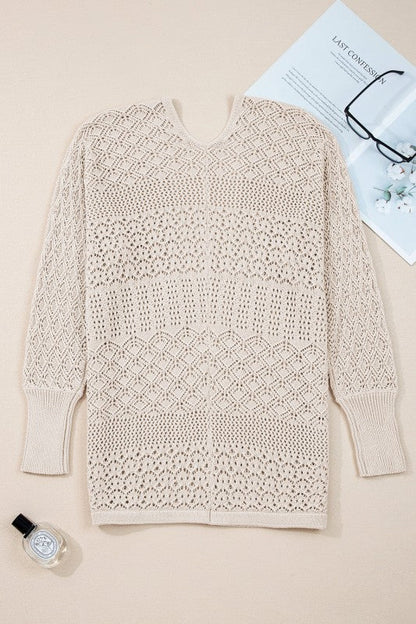 Solid Hollow Knit Open-Front Cardigan Shop Style & More | Fresh Looks, Everyday Deals & Free Shipping