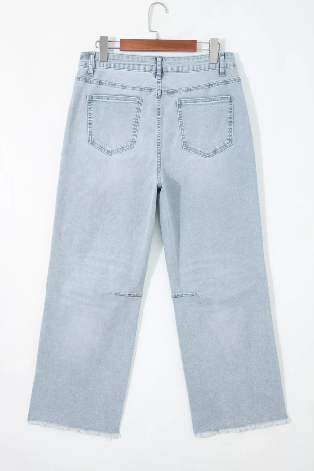 Light Wash Utility Pocket Straight Leg Jeans New Era Fashion LLc