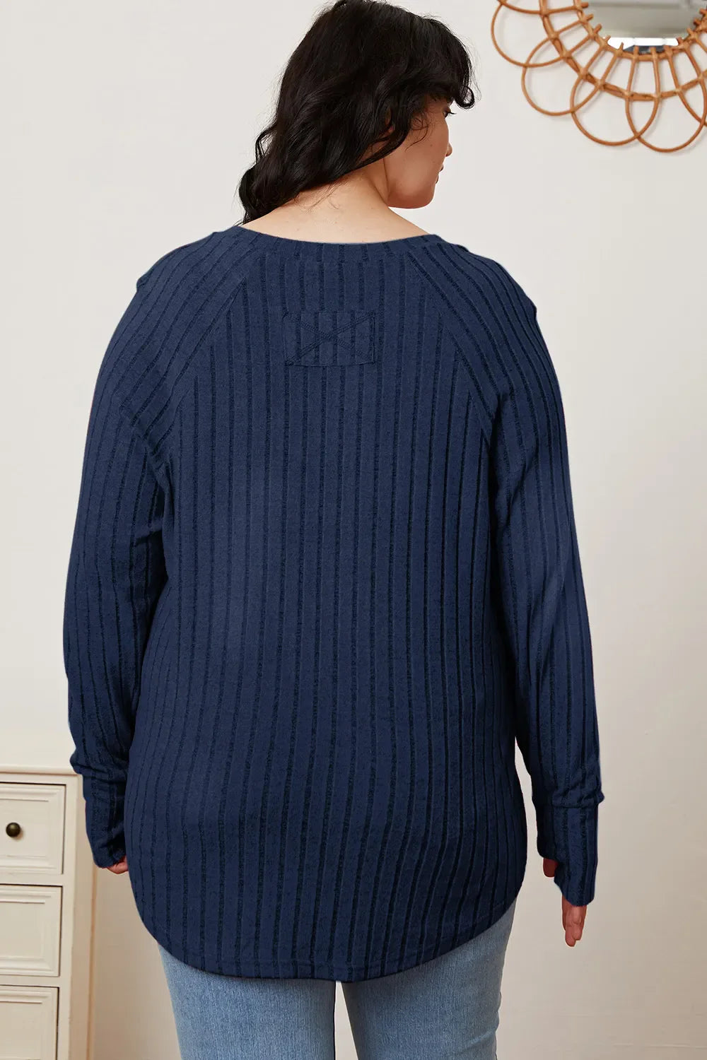 Basic Bae Full Size Ribbed Thumbhole Sleeve T-Shirt New Era Fashion LLc