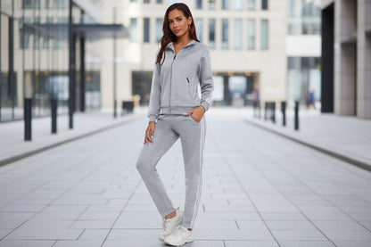 Women’s Fashionable Printed Sports Long-Sleeve Hoodie Set FitiqueFit