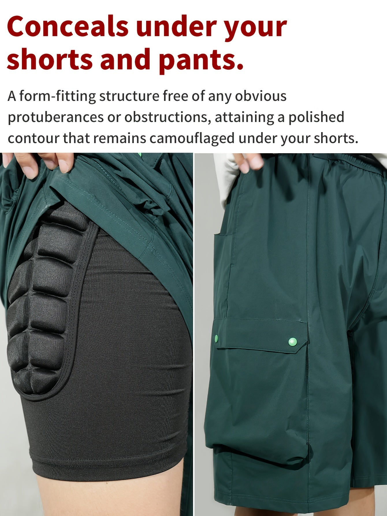 VEPAUS Breathable 3D Padded Shorts for Ice Hockey, Snowboarding, Gymnastics, Roller Skating - Moisture Wicking, Flexible, High Stretch Polyester Knit Fabric, Regular Fit, Four Seasons Sports Gear NovaCart