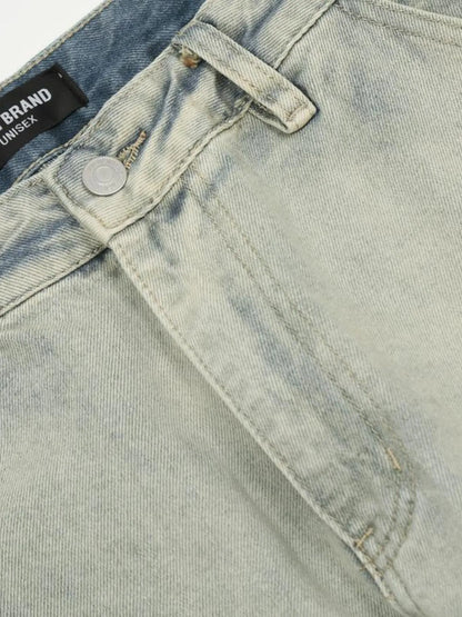 Men's Washed Multi-Pocket Straight Cargo Jeans New Era Fashion LLc