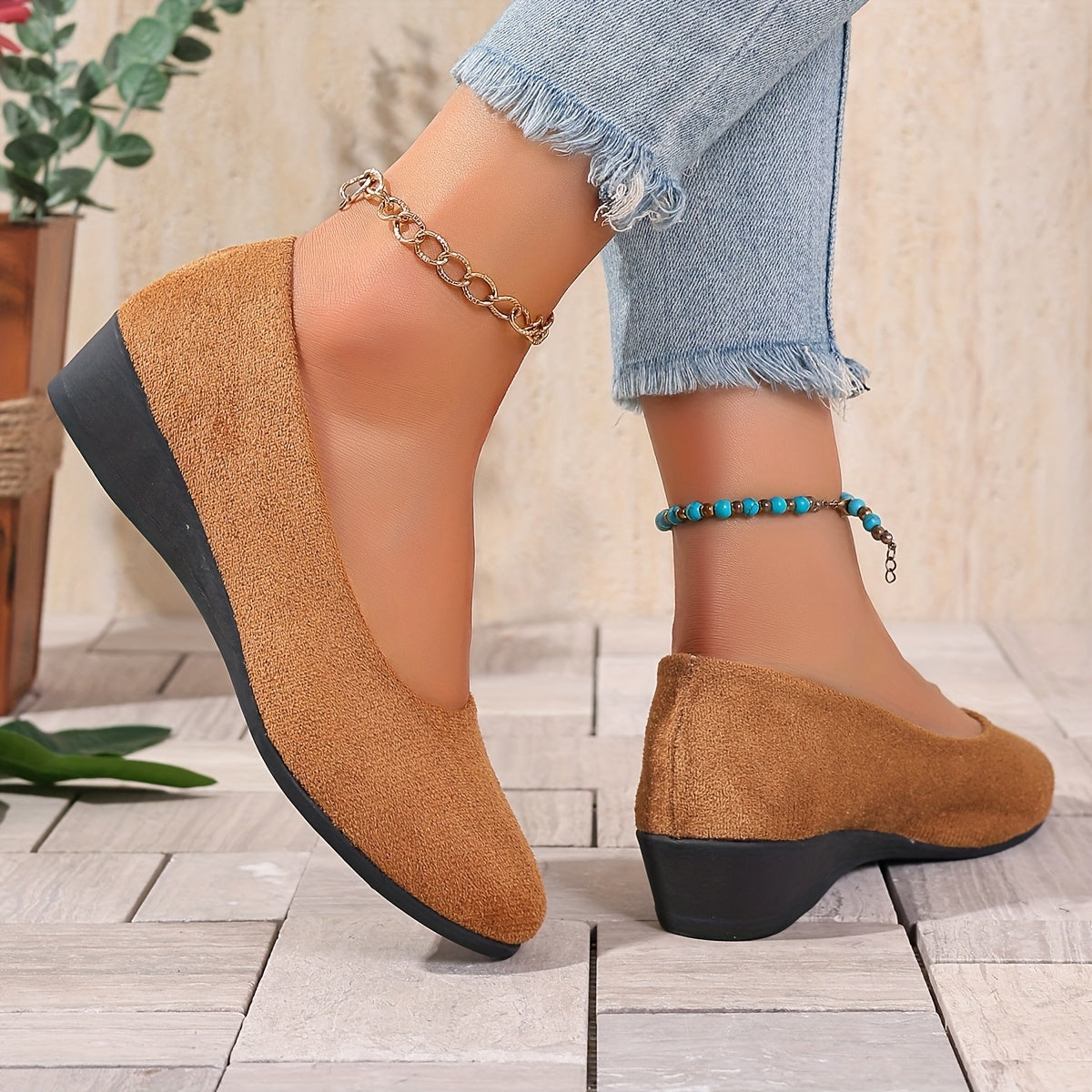 Elegant Low Heels Cushioned Non Slip Versatile Shoes