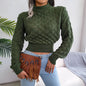 3D Diamond Long Sleeve Cropped Knit Sweater FitiqueFit