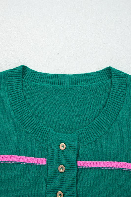 Plus Size Stripe Half Button Drop Shoulder Sweater Shop Style & More | Fresh Looks, Everyday Deals & Free Shipping