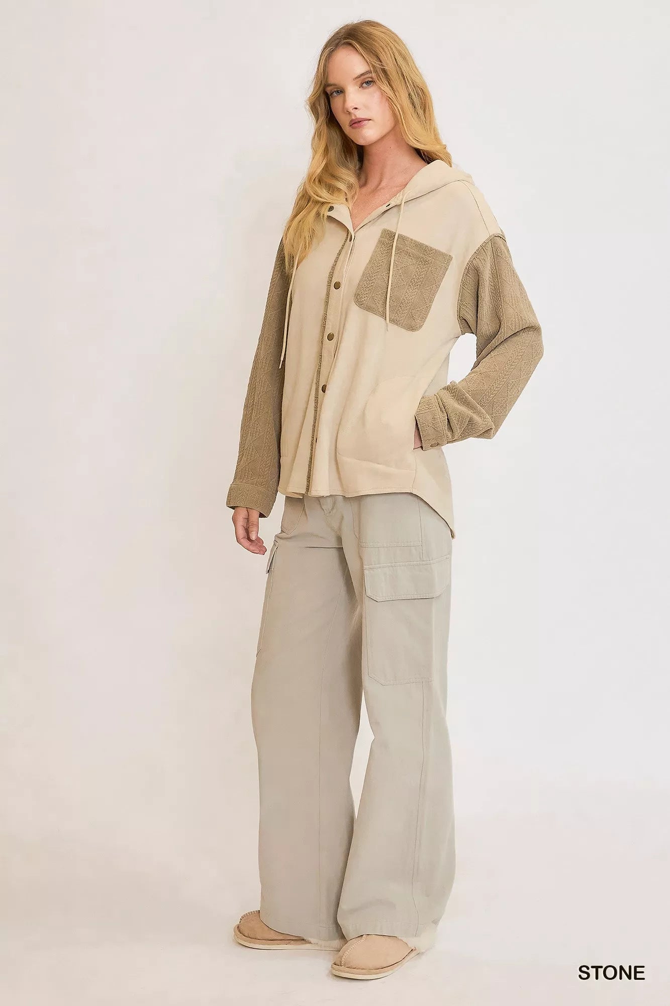 Umgee Washed French Terry Shacket FitiqueFit
