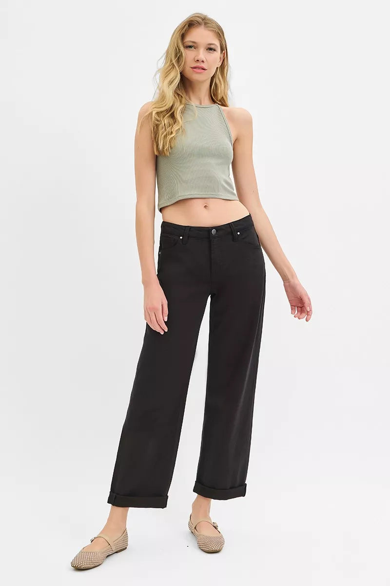 RISEN Tummy Control Mid Rise Ankle Barrel Relaxed Baggy West2East Surf