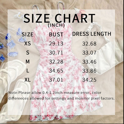 Boho Floral Spaghetti Strap Mini Dress – Ruched Ruffle Hem Vacation Sundress FitiqueFit
