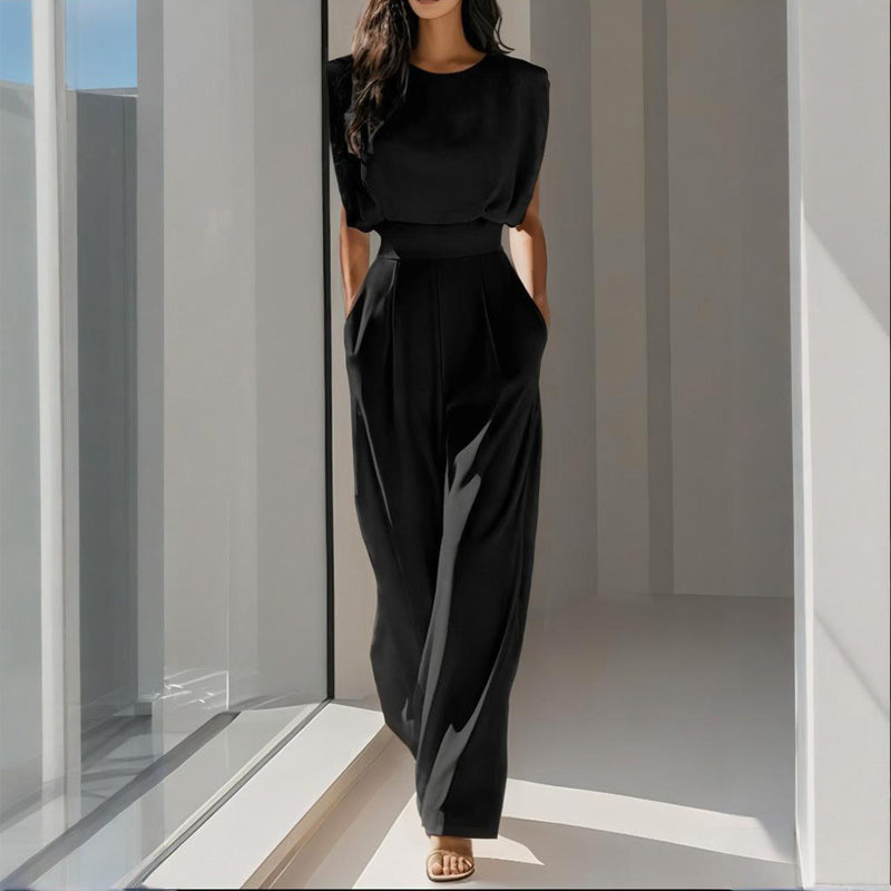 Women’s wide-leg short sleeve jumpsuit FitiqueFit
