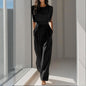 Women’s wide-leg short sleeve jumpsuit FitiqueFit
