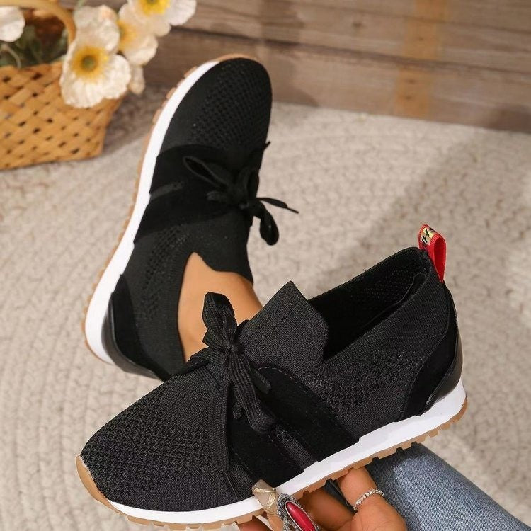 Women’s Lace‑Up Mesh Walking Flats FitiqueFit