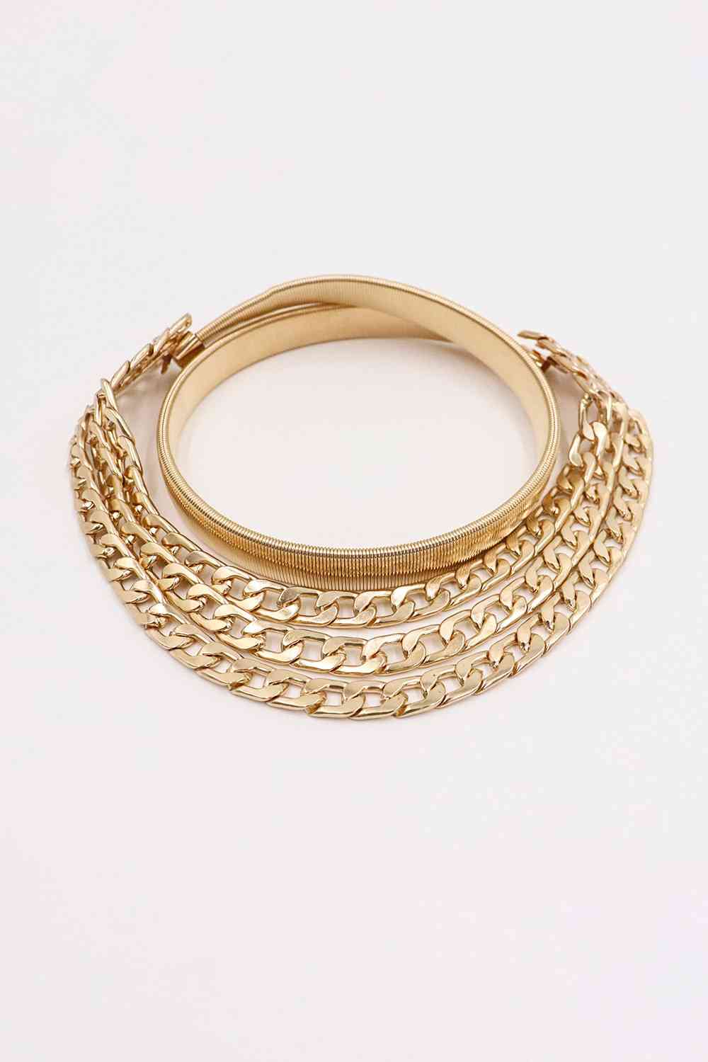 GlamourStyle Metal Triple-Layered Chain Belt – Eye-Catching Fashion Accessory See size chart under “more details” The Fashion Celestial