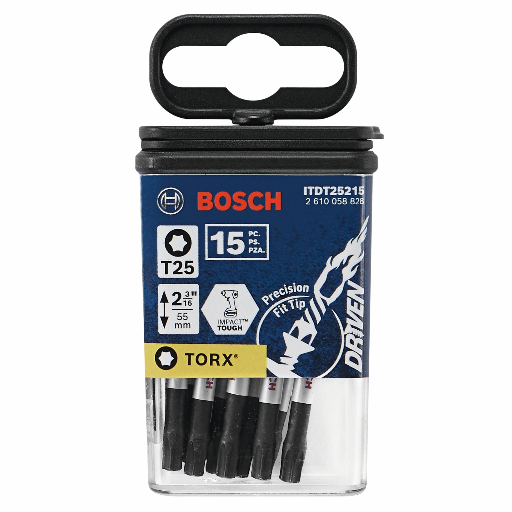 BOSCH ITDT25215 15 pc. Driven 2 In. Impact Torx® #25 Power Bits VM Hardware