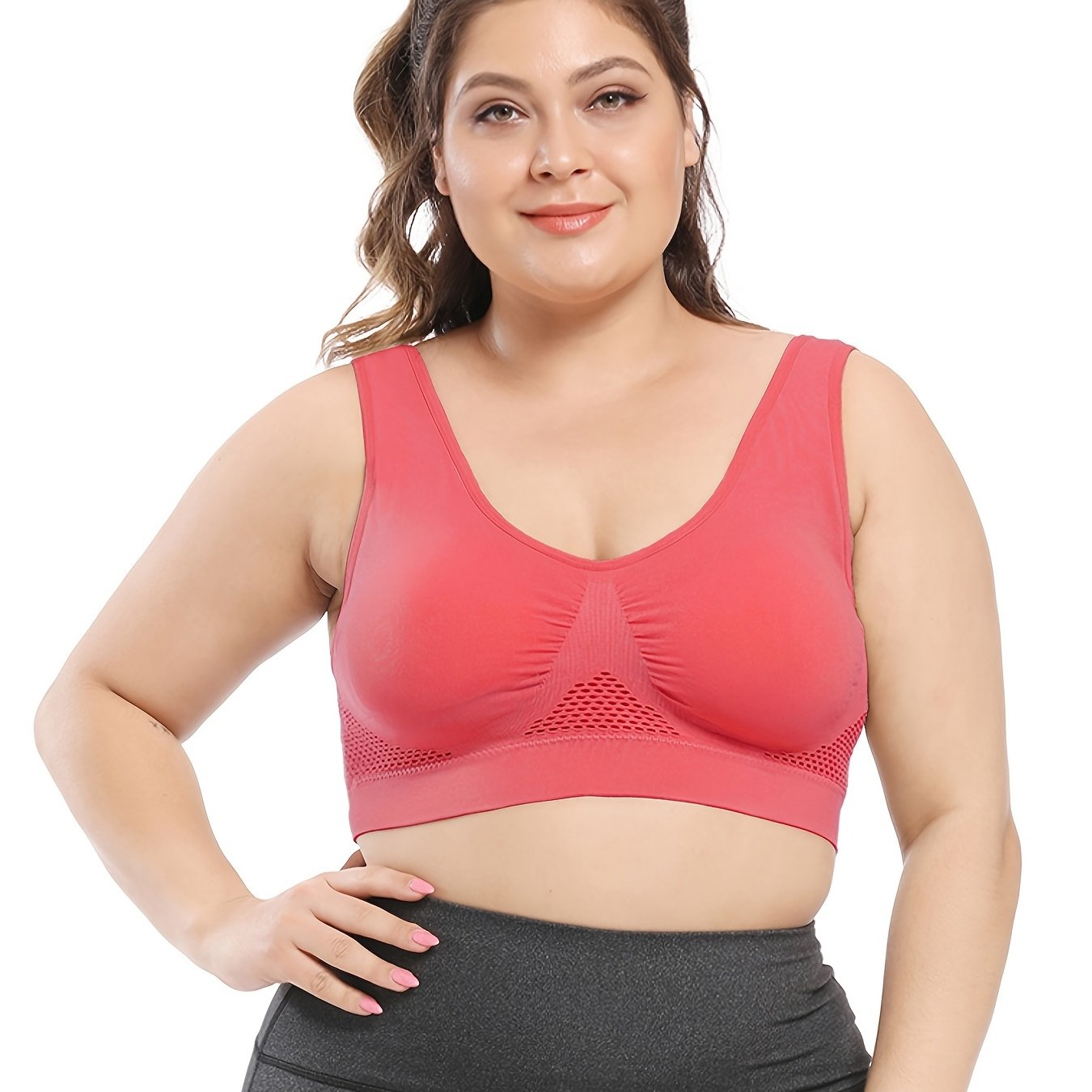Plus Size Sports Bras for Women Seamless Bra with Pads Big Size Bralette Push Up Brassiere Bra Vest NovaCart