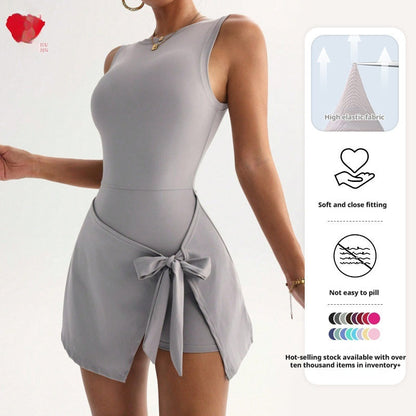Women's Fitness Beauty-Back Yoga Dress – Sleeveless Active Mini FitiqueFit