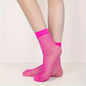 A Pair of Mid-calf Socks with Small Mesh and Rhinestone Decoration NovaCart
