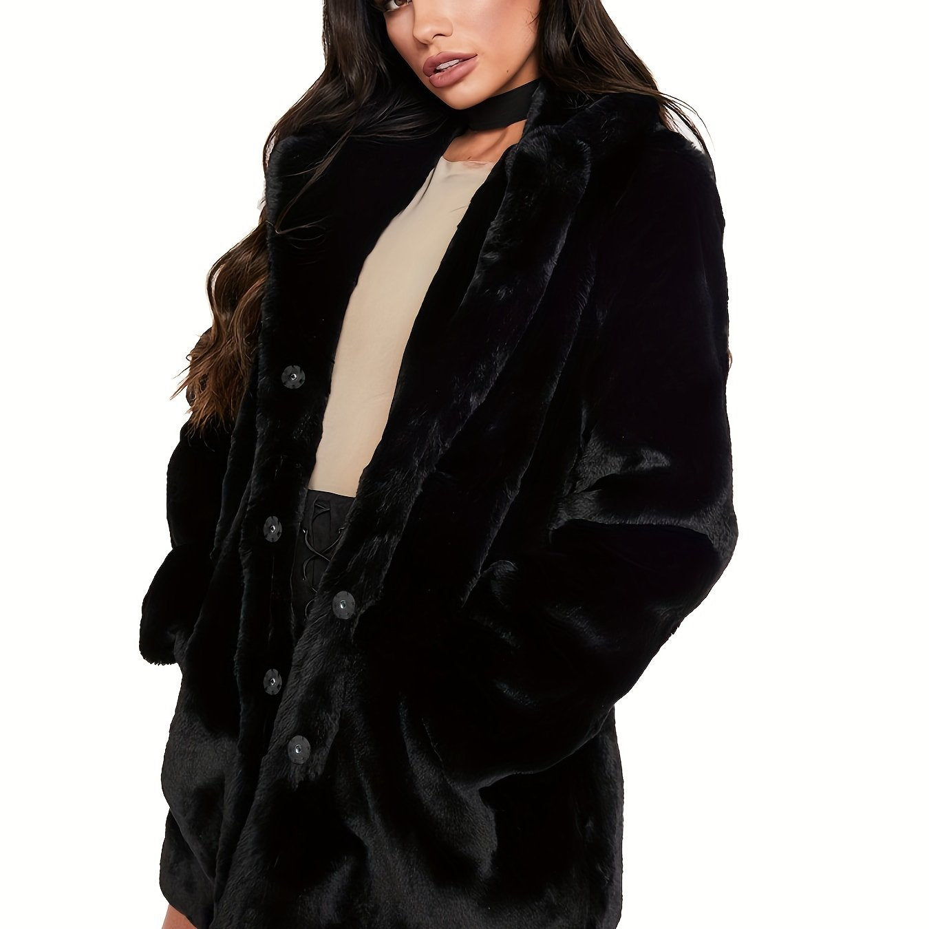 Winter Warm Plush Loose Coat, Casual Long Sleeve Fashion Teddy Outerwear, Women's Clothing NovaCart