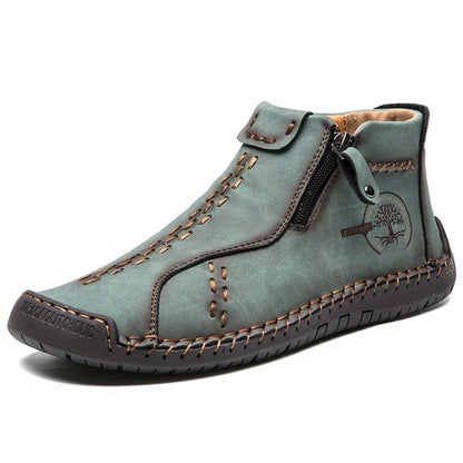 Men's Handmade PU Boots with Zipper, Casual NovaCart