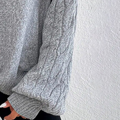 Women's Cold Shoulder Sweater - High Neck Cut Out Pullover Long Sleeve FitiqueFit
