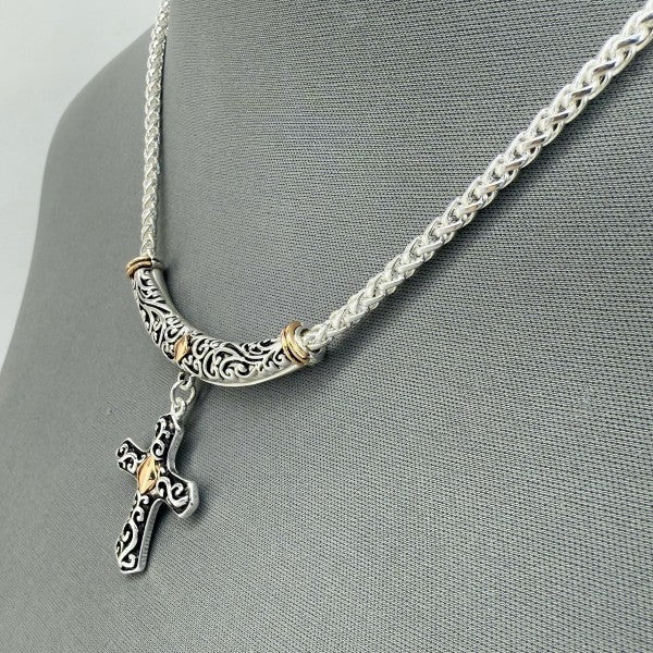 Two Tone Gold and Silver Finish Filigree Necklace Shop Style & More | Fresh Looks, Everyday Deals & Free Shipping