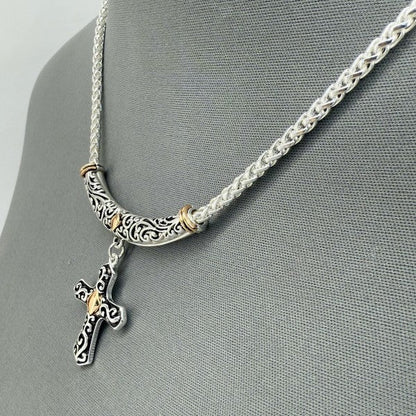 Two Tone Gold and Silver Finish Filigree Necklace Shop Style & More | Fresh Looks, Everyday Deals & Free Shipping