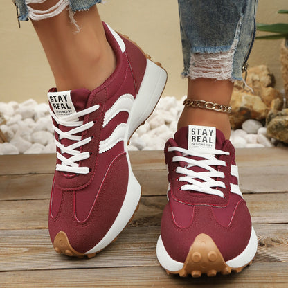Round Toe Lace Up Sneakers New Era Fashion LLc