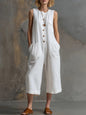 Women's Retro Sleeveless Wide-Leg Cropped Jumpsuit FitiqueFit