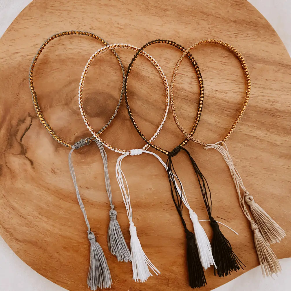 Golden Tassel Bracelets Village Thrive