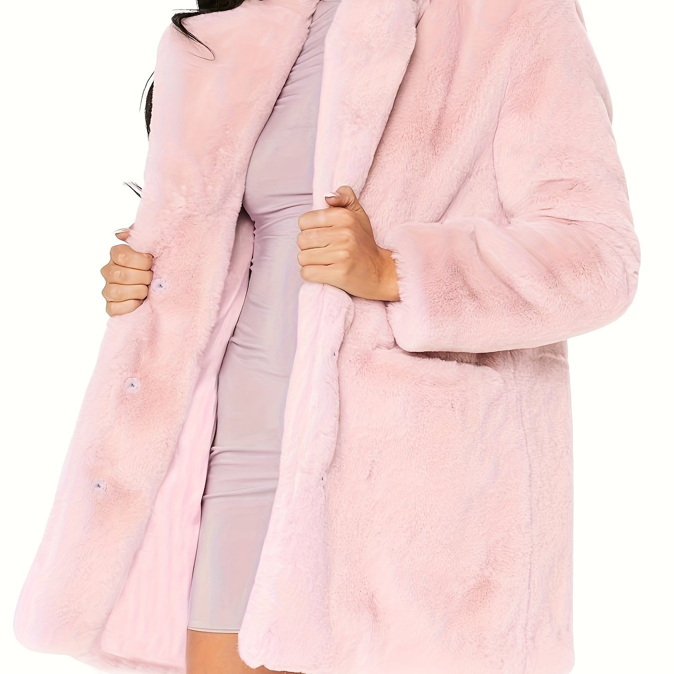 Winter Warm Plush Loose Coat, Casual Long Sleeve Fashion Teddy Outerwear, Women's Clothing NovaCart