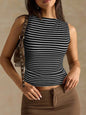 Women’s Slim Fit Striped Vest Top FitiqueFit