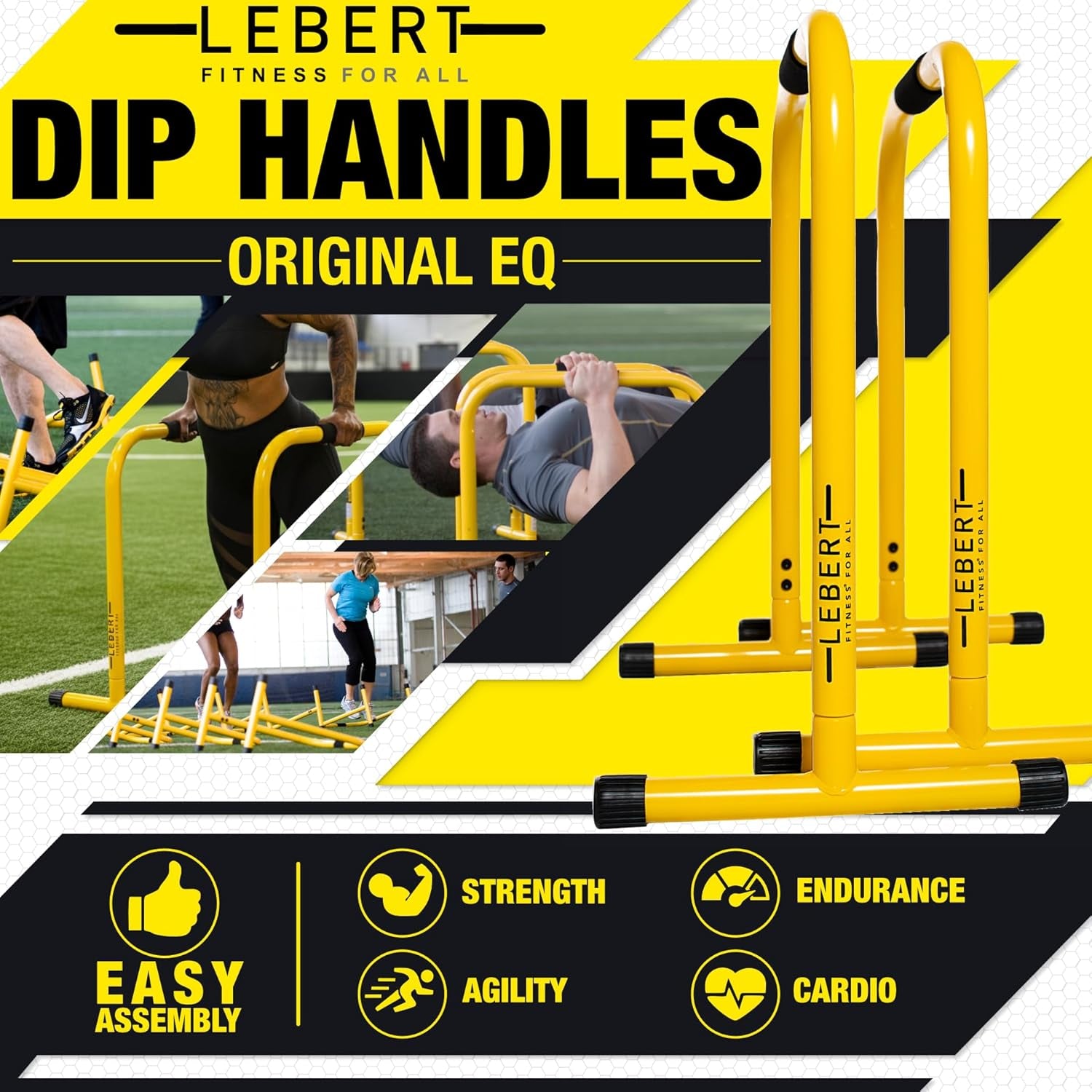 Equalizer Total Body Strengthener – Portable Dip Station for Full Bodyweight Training – Includes Hip Resistance Band & Online Coaching – Available in Standard & XL Sizes