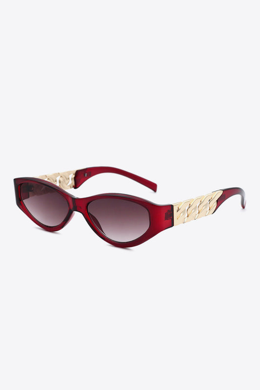 Chain Detail Temple Cat Eye Sunglasses New Era Fashion LLc