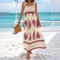Women’s Wide-Strap Printed Maxi Dress FitiqueFit