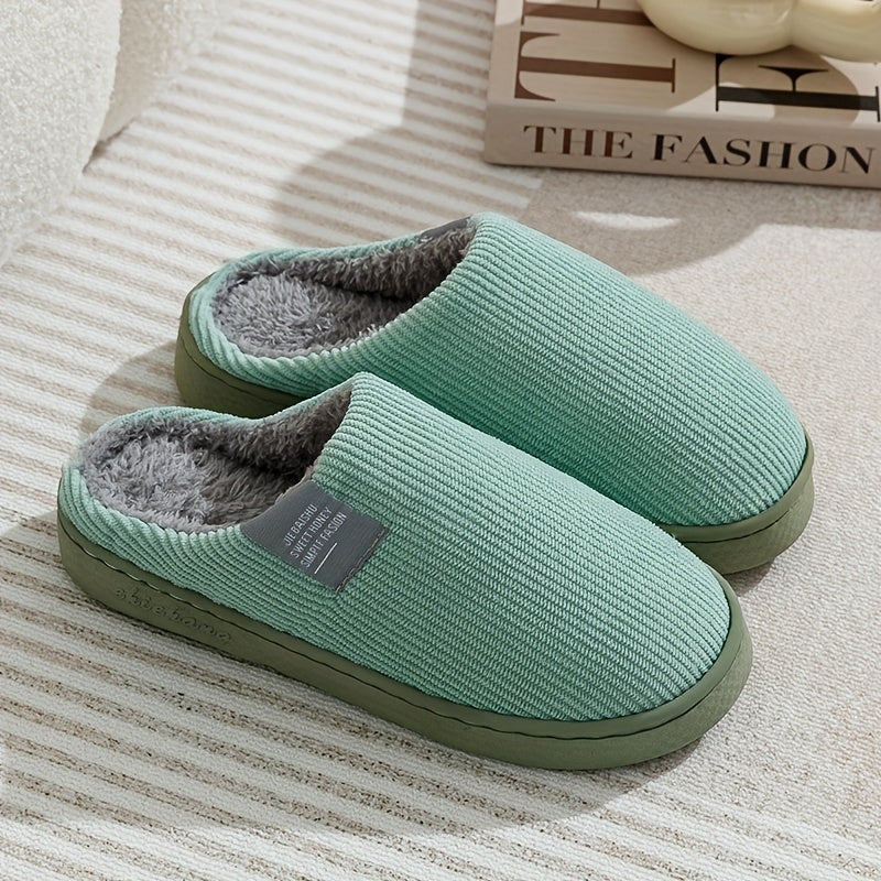 Couple's Warm Slippers for Women, Household Use for Spring, Autumn, and Winter, Non-Slip Thick Sole Indoor Postpartum Plush Slippers for Winter, for Men, Women Shoes NovaCart