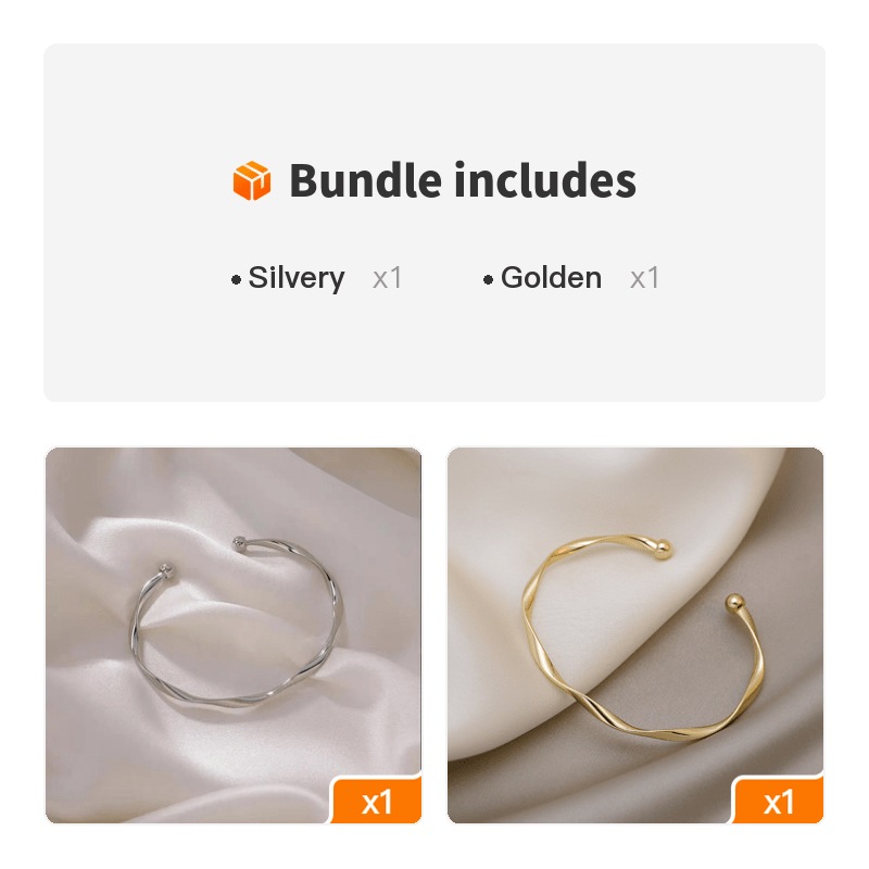 A Sleek And Stylish Twisted Texture Golden Bangle NovaCart