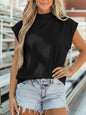 Mock Neck Cap Sleeve Blouse New Era Fashion LLc