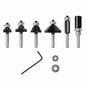 BOSCH RBS006TES 6 pc. Carbide-Tipped Trim and Edging Router Bit Set VM Hardware