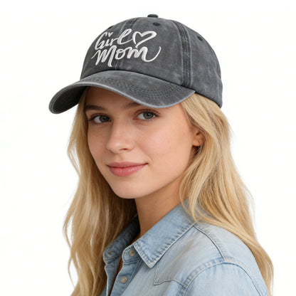 Girl Mom Adjustable Wash Cotton Baseball Cap FitiqueFit
