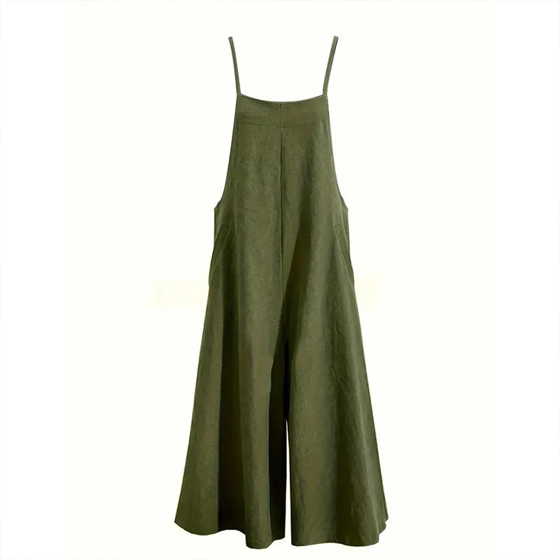 Plus Size Women's Solid Color Casual Jumpsuit - Sleeveless Romper With Pockets For Spring&Summer Grayceful LLC